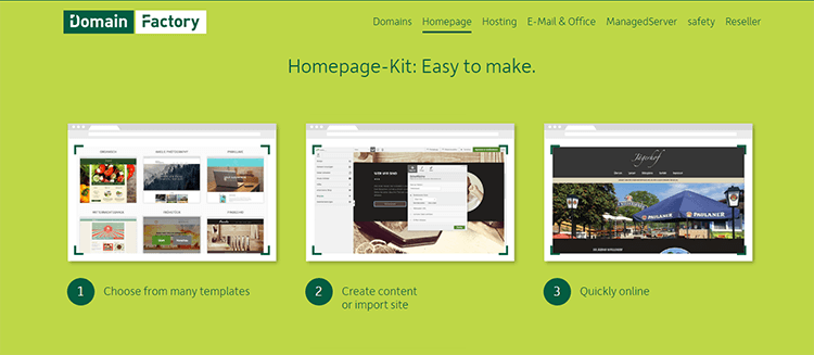 Domain Factory homepage kit Domain Factory homepage kit